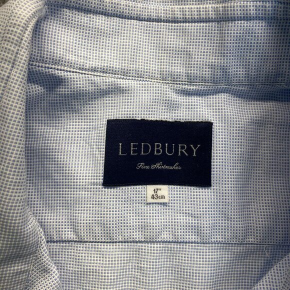 Ledbury Shirt 17" 43cm Blue Plaid Long Sleeve Button Up Long Sleeve,DSF Logo - Picture 9 of 9